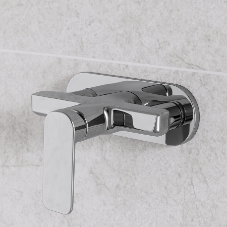 Baterie de dus Remer Rubinetterie Infinity I33, monocomanda, montaj pe perete, cartus ceramic, cromat lucios, alama [1]