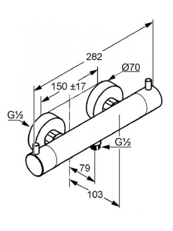Baterie de dus termostatata Kludi, Bozz, crom [1]