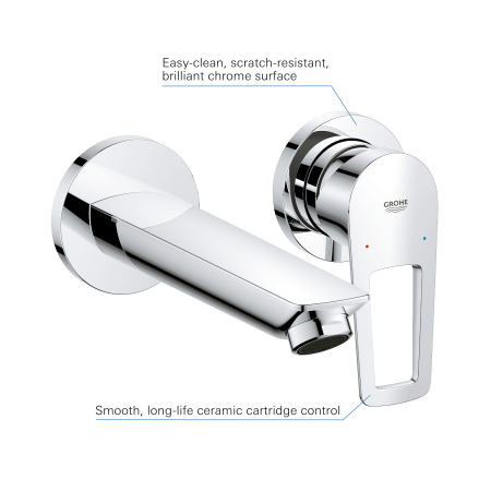 Baterie de lavoar Grohe 20289001, 1 bar, 35 mm, 60 mm, 177 mm, 2 orificii instalare, 1/2 dimensiune racord, Crom [5]