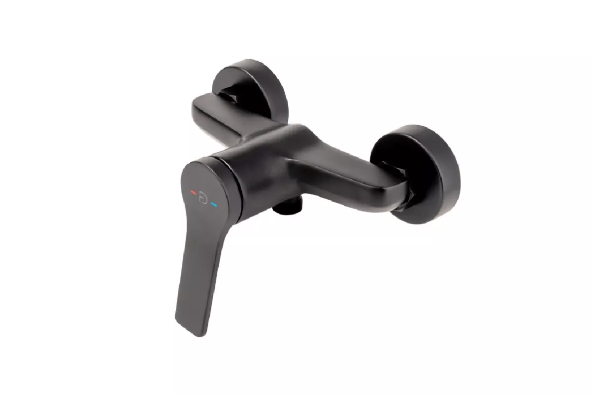 Baterii sanitare - Baterie dus FDesign Seppia FD1-SPA-7-22, 1/2'', aparenta, monocomanda, anti-reflux, mat, negru