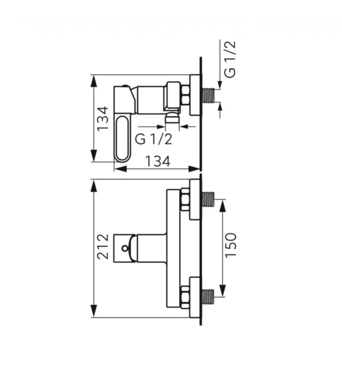 Baterie dus Fdesign Zaffiro, aparenta, colona dus, mat, negru, FD1-ZFR-7-22 [2]