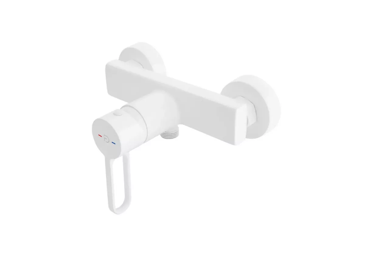 Baterii sanitare - Baterie dus FDesign Zaffiro FD1-ZFR-7-33, 1/2'', aparenta, monocomanda, mat, alb