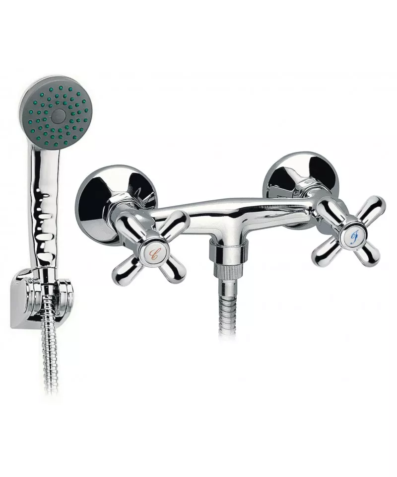 Baterii sanitare - Baterie dus Ferro Retro, aparenta, set dus, crom, XR77