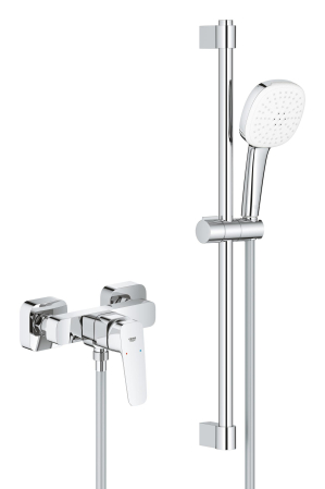 Baie - Baterie dus Grohe 1018250000, 0.8 bar, 145 mm, 214 mm, 110 mm, 1.75 m, 600 mm, 2 orificii instalare, Crom