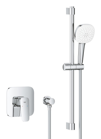 Baie - Baterie dus Grohe 1053350000, 0.8 bar, 146 mm, 158 mm, 110 mm, 1.75 m, 600 mm, 2 orificii instalare, Crom