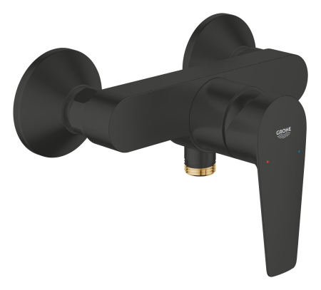 Baie - Baterie dus Grohe 233472431, 1 bar, 135 mm, 215 mm, 2 orificii instalare, 1/2 dimensiune racord furtun, Negru