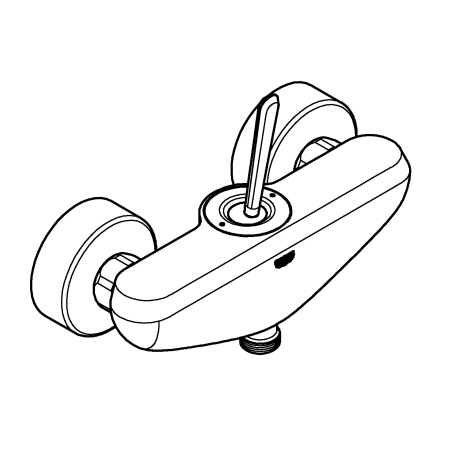 Baterie dus Grohe 23430LS0, Eurodisc Joy, 1/2'', aparenta, cartus ceramic, alb [2]