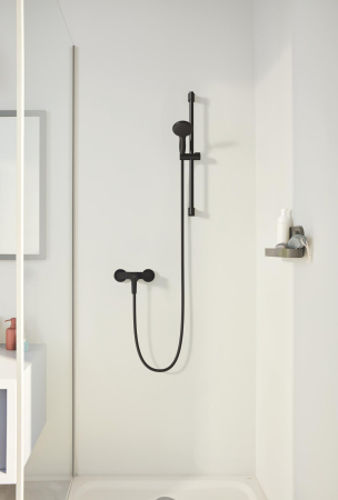 Baterie dus Grohe 242082432, 0.8 bar, 223 mm, 138 mm, 2 orificii instalare, 1/2 dimensiune racord furtun, Negru [3]