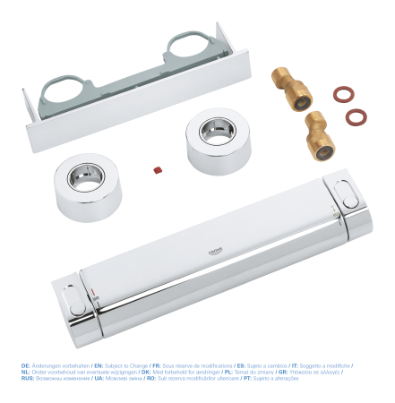 Baterie dus Grohe 34469001, 1 bar, 79 mm, 313 mm, 2 orificii instalare, 1/2 dimensiune racord furtun, Crom [5]