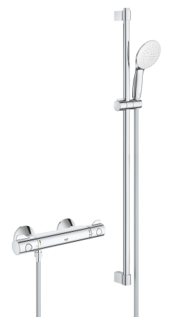 Baterii cada si dus - Baterie dus Grohe 34566002, 0.8 bar, 73 mm, 305 mm, 110 mm, 1.5 m, 900 mm, 2 orificii instalare, Crom