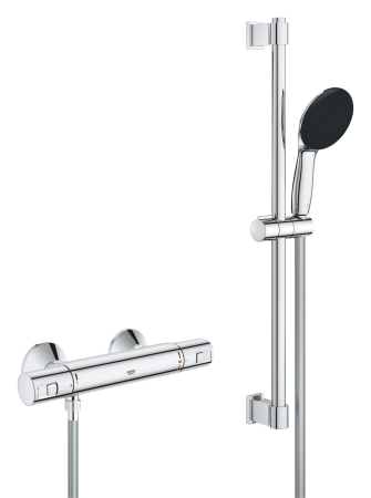 Baterii cada si dus - Baterie dus Grohe 34597001, 0.8 bar, 73 mm, 305 mm, 110 mm, 1.5 m, 600 mm, 2 orificii instalare, Crom