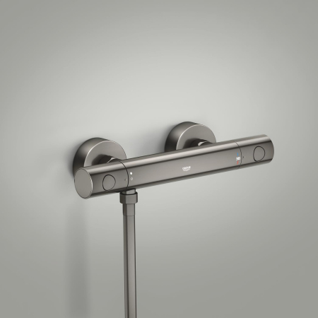 Baie - Baterie dus Grohe 34765A00, Grohtherm 800, aparenta, termostat, lucios, grafit