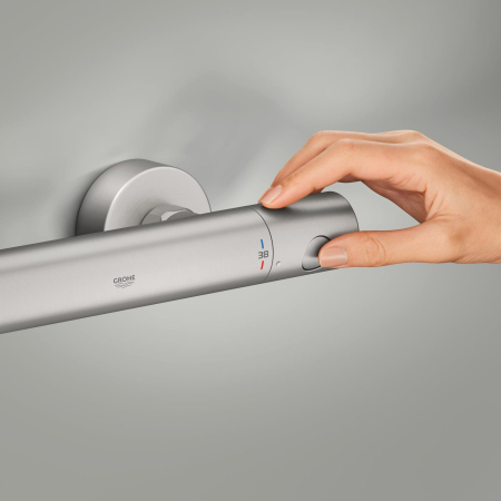 Baterie dus Grohe 34765DC0, Grohtherm 800, aparenta, termostat, mat, otel satinat [8]