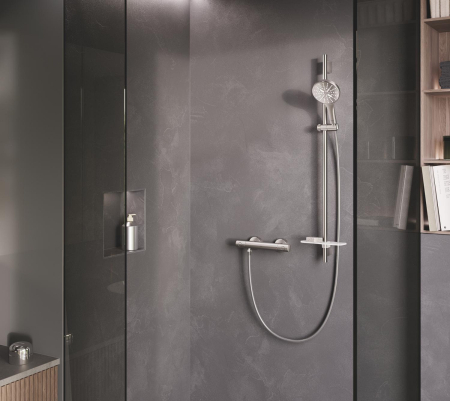 Baterie dus Grohe 34765DC0, Grohtherm 800, aparenta, termostat, mat, otel satinat [5]