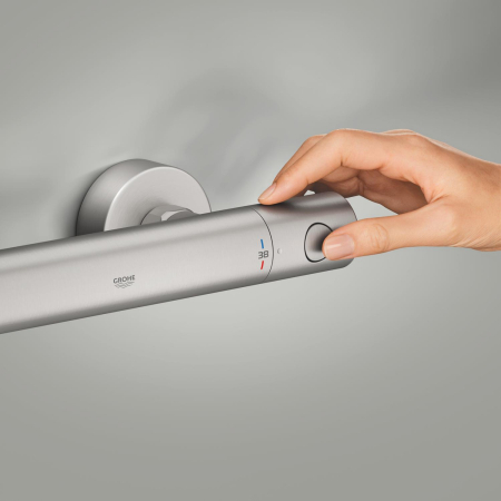 Baterie dus Grohe 34765DC0, Grohtherm 800, aparenta, termostat, mat, otel satinat [7]