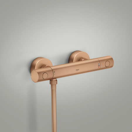 Baie - Baterie dus Grohe 34765DL0, Grohtherm 800, aparenta, termostat, mat, cupru