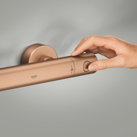Baterie dus Grohe 34765DL0, Grohtherm 800, aparenta, termostat, mat, cupru [7]