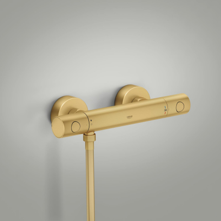 Baie - Baterie dus Grohe 34765GN0, Grohtherm 800, aparenta, termostat, mat, auriu