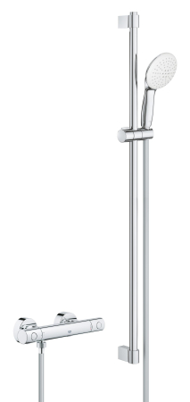 Baterii cada si dus - Baterie dus Grohe 34769001, 0.7 bar, 77 mm, 298 mm, 110 mm, 1.6 m, 900 mm, 2 orificii instalare, Crom