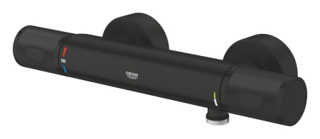 Baterie dus Grohe 347902430, 1 bar, 91 mm, 313 mm, 2 orificii instalare, 1/2 dimensiune racord furtun, Negru [3]