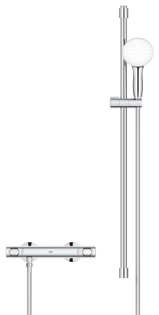 Baterie dus Grohe 34797001, 0.8 bar, 81 mm, 305 mm, 110 mm, 1.5 m, 600 mm, 2 orificii instalare, Crom [1]