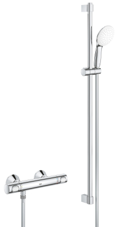 Baterii cada si dus - Baterie dus Grohe 34797001, 0.8 bar, 81 mm, 305 mm, 110 mm, 1.5 m, 600 mm, 2 orificii instalare, Crom