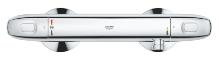 Baterie dus Grohe 34814003, 0.8 bar, 81 mm, 305 mm, 2 orificii instalare, 1/2 dimensiune racord furtun, Crom [2]