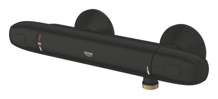 Baterie dus Grohe 348142433, 0.8 bar, 100 mm, 317 mm, 2 orificii instalare, 1/2 dimensiune racord furtun, Negru [2]