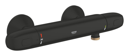 Baterii cada si dus - Baterie dus Grohe 348142433, 0.8 bar, 100 mm, 317 mm, 2 orificii instalare, 1/2 dimensiune racord furtun, Negru