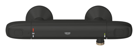 Baterie dus Grohe 348142433, 0.8 bar, 100 mm, 317 mm, 2 orificii instalare, 1/2 dimensiune racord furtun, Negru [3]