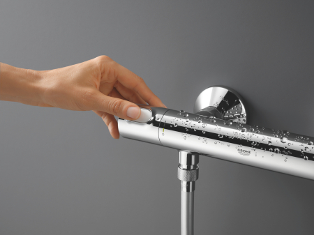 Baterie dus Grohe 34840000, 1 bar, 317 mm, 72 mm, 2 orificii instalare, 1/2 dimensiune racord furtun, Crom [7]