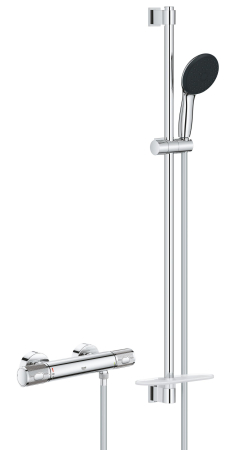 Baterii cada si dus - Baterie dus Grohe 34853001, 0.8 bar, 80 mm, 317 mm, 110 mm, 1.75 m, 900 mm, 2 orificii instalare, Crom