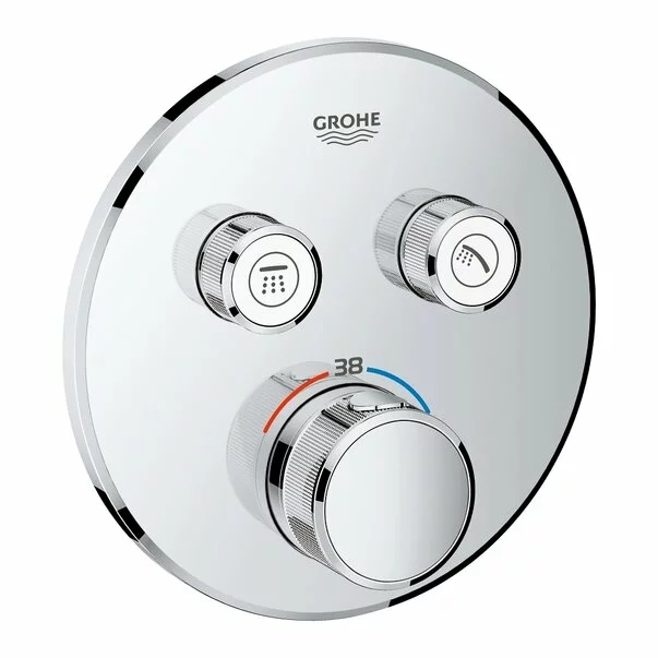 Baterii cada si dus - Baterie dus Grohe Grohtherm SmartControl crom lucios fara corp ingropat
