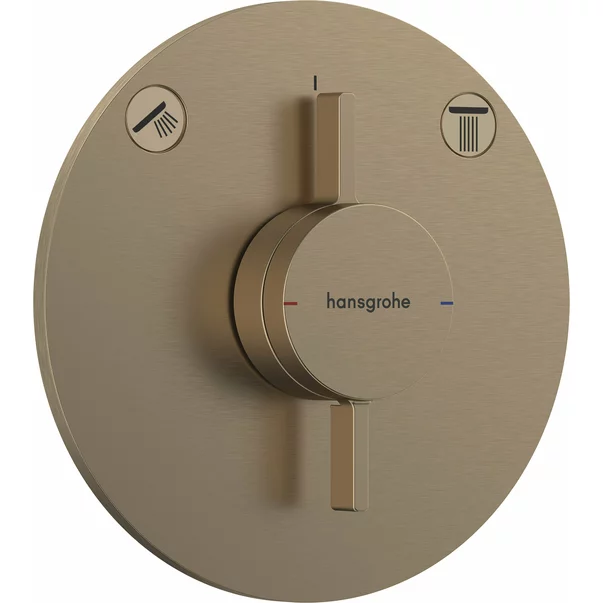Baterii cada si dus - Baterie dus incastrata bronz periat Hansgrohe DuoTurn S 2 functii