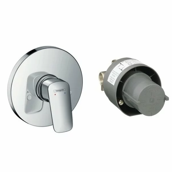 Baterie dus incastrata Hansgrohe Logis cu corp incastat inclus crom [3]