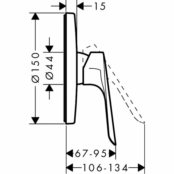Baterie dus incastrata Hansgrohe Logis E crom lucios [1]