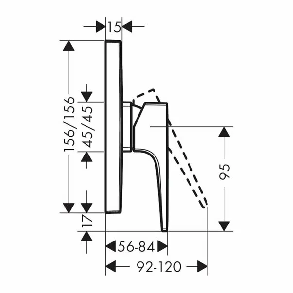 Baterie dus incastrata Hansgrohe Metropol negru mat [1]