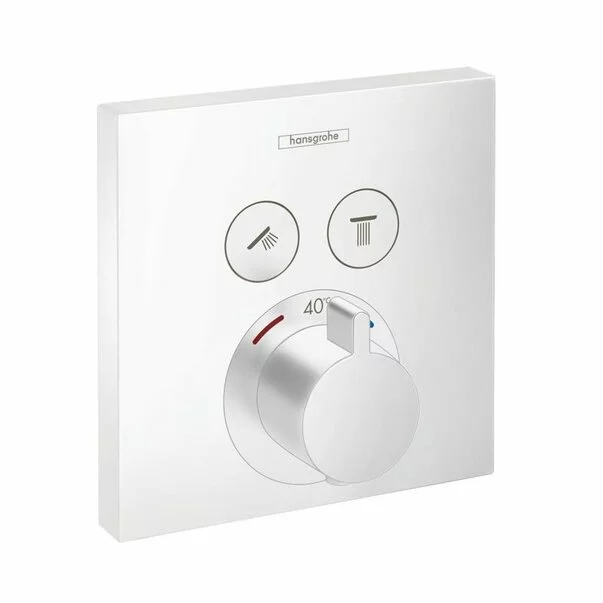 Baterii cada si dus - Baterie dus incastrata Hansgrohe ShowerSelect alb mat 2 functii