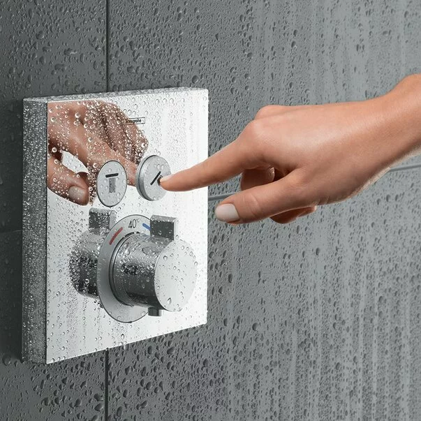 Baterie dus incastrata Hansgrohe ShowerSelect crom lucios 2 functii [6]