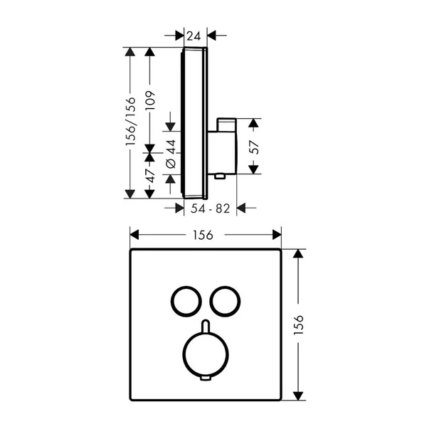Baterie dus incastrata Hansgrohe ShowerSelect Glass alb - crom termostatata [1]