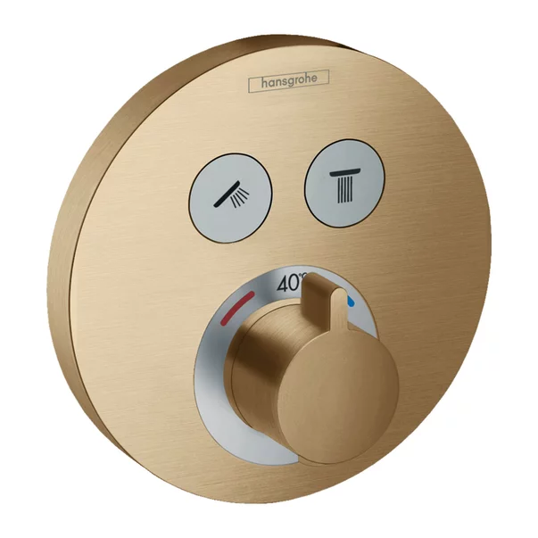 Baterii cada si dus - Baterie dus incastrata Hansgrohe ShowerSelect S cu 2 functii bronz periat