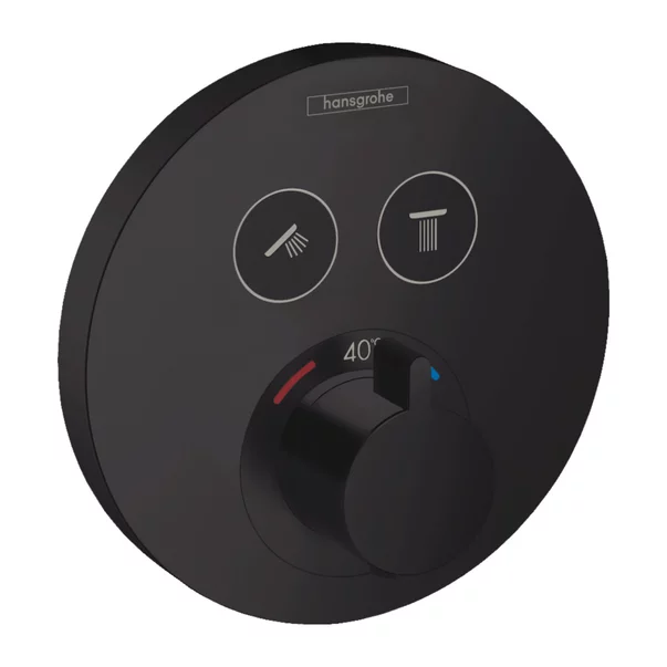 Baterii sanitare - Baterie dus incastrata Hansgrohe ShowerSelect S cu 2 functii negru mat