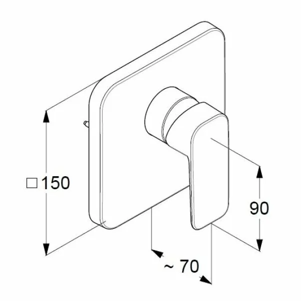 Baterie dus incastrata Kludi Pure&Style crom lucios fara corp ingropat [1]