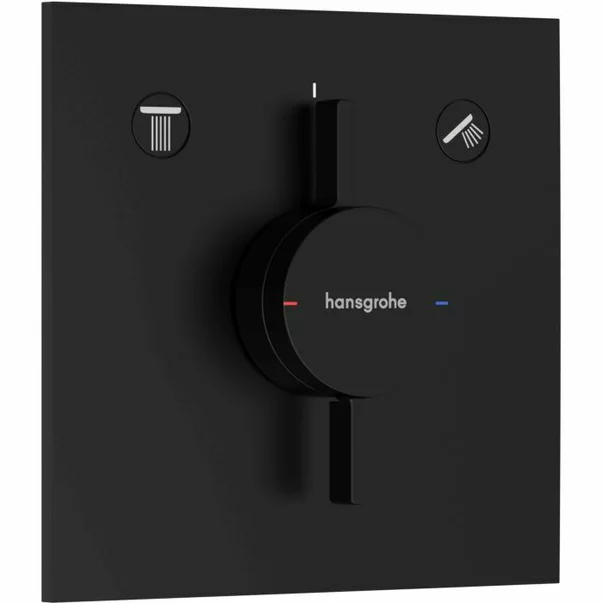 Baterii cada si dus - Baterie dus incastrata negru mat Hansgrohe DuoTurn E 2 functii