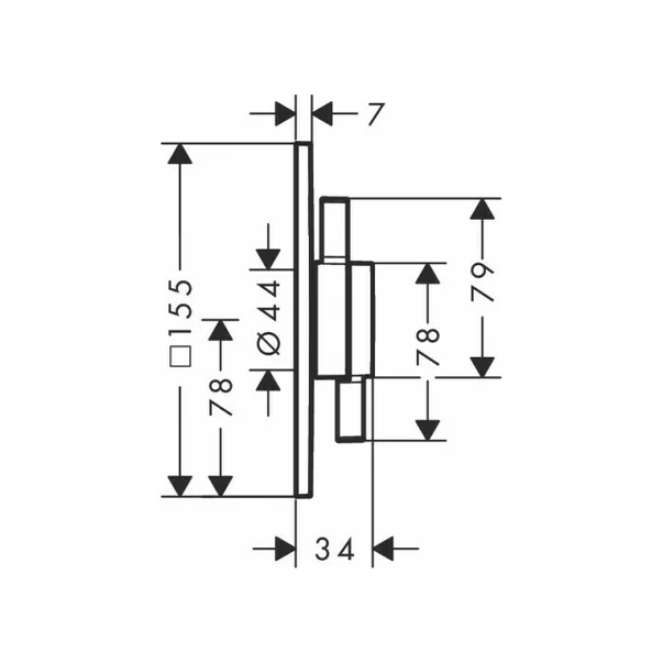 Baterie dus incastrata negru mat Hansgrohe DuoTurn Q 2 functii [1]
