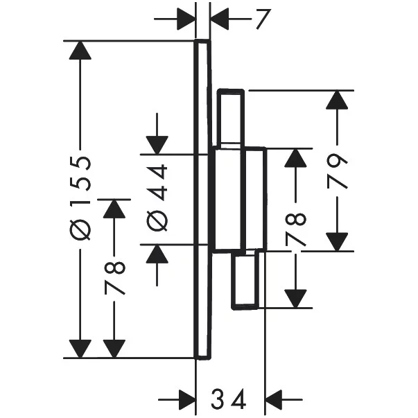 Baterie dus incastrata negru mat Hansgrohe DuoTurn S 2 functii [1]