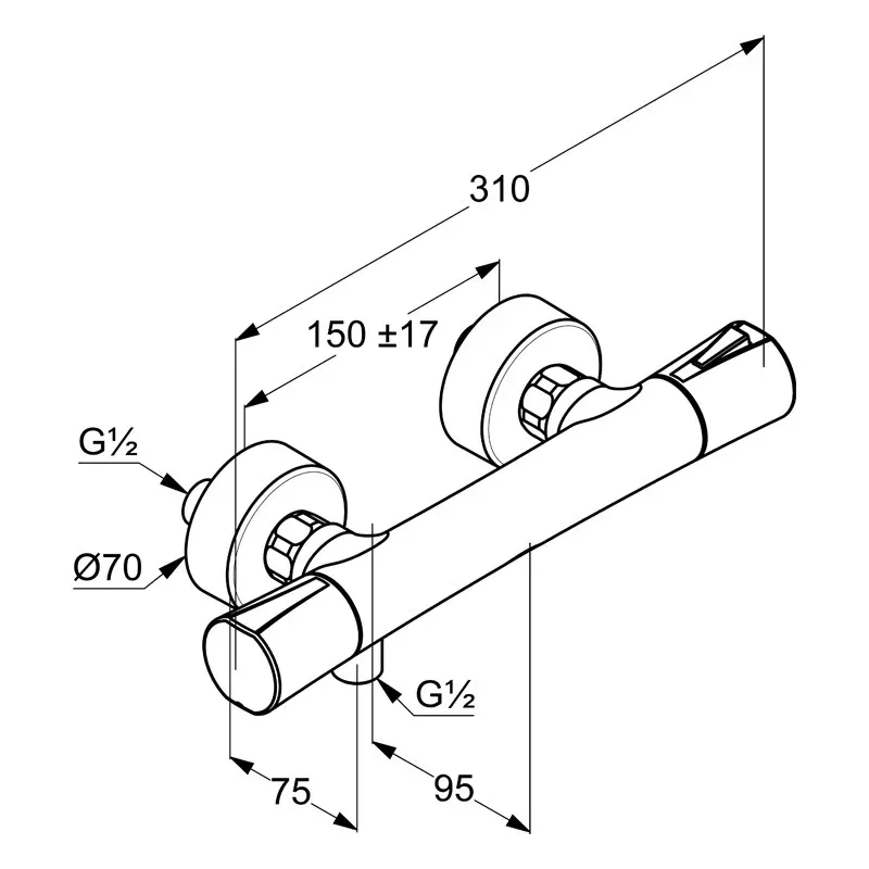 Baterie dus Kludi Zenta SL, aparenta, termostat, mat, negru, 351003938 [1]