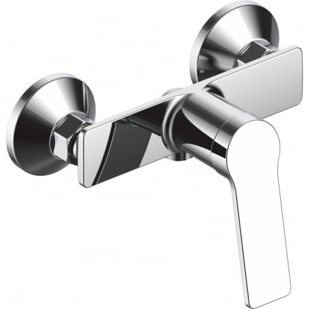Baterii sanitare - Baterie dus La Brocca ROMA P800C405, Monocomanda, Design slim, Montaj pe perete, Economie de apa, Silentioasa, Usor de curatat si instalat, alama sanitara, Finisaj crom