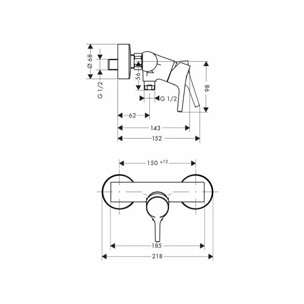 Baterie dus monocomanda Hansgrohe Talis S crom lucios [1]