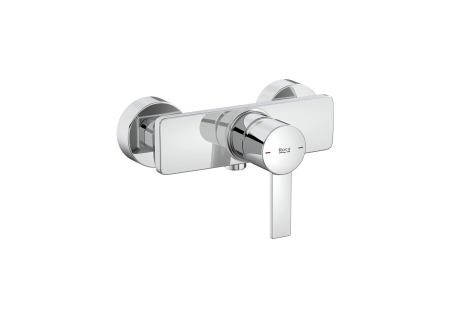 Baterii cada si dus - Baterie dus Roca A5A215FC00, 0.6 bar, 128 mm, 215 mm, 2 orificii instalare, 1/2 dimensiune racord furtun, Crom